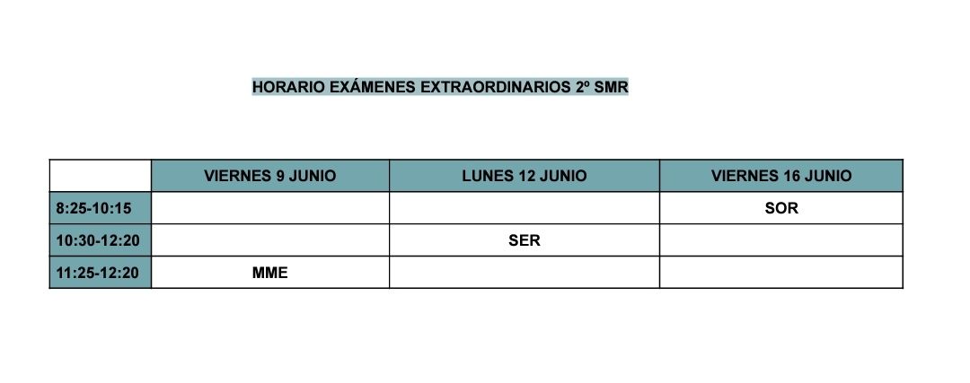 Horario exámenes extraordinarios 2 SMR Acrobat